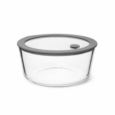 RECIPIENTE REDONDO HERMETICO DE VIDRIO CON VALVULA DE VACIO 0.9 L - HOME CONCEPT