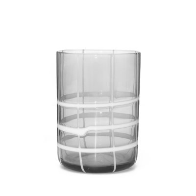 VASO VIDRIO ARTESANAL PORTO DI LUCE PEARL GREY 350 ML