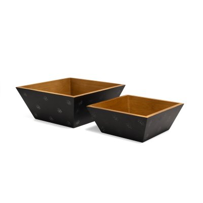 SET X 2 BOWLS / ENSALADERAS HOME CONCEPT SPECKLE BLACK - DUAL COLLECTION