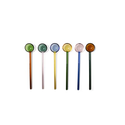 SET X6 CUCHARITAS DE VIDRIO HOME CONCEPT MULTICOLOR 15 CM